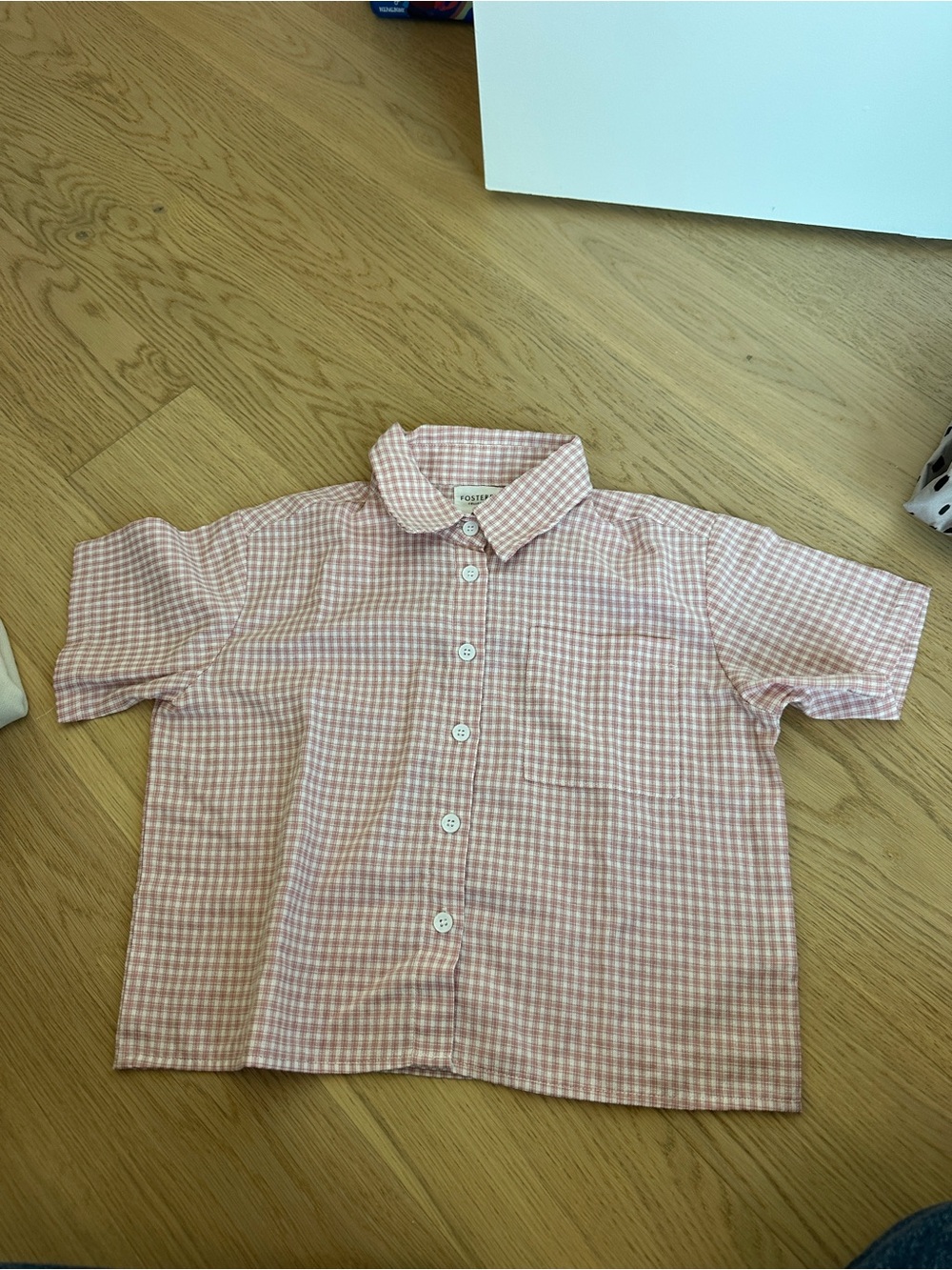Toddler Pink Gingham Short-Sleeve Button-Down Shirt